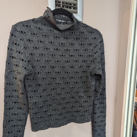 Vivian Shyu - Small size - Dark grey wool sweater with holes - Picture 1 of 9